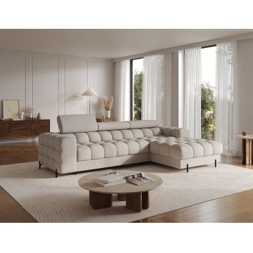 Coltar extensibil dreapta 3 locuri ELTAP, RT-18ROY, Felro, 285x181x93 cm, lemn/poliester, bej