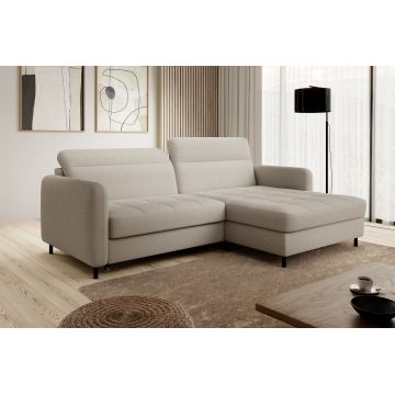 Coltar extensibil dreapta 3 locuri ELTAP, RT-18ROY, Gomsi, 228x165x100 cm, lemn/poliester, bej deschis