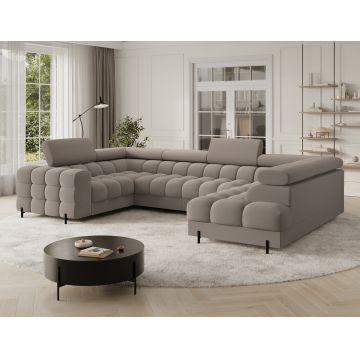 Coltar extensibil dreapta 3 locuri ELTAP, RT-18SO, Fectory, 346x205x93 cm, lemn/poliester, bej inchis