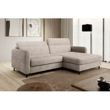 Coltar extensibil dreapta 3 locuri ELTAP, RT-18TOU, Gomsi, 228x165x100 cm, lemn/poliester, bej