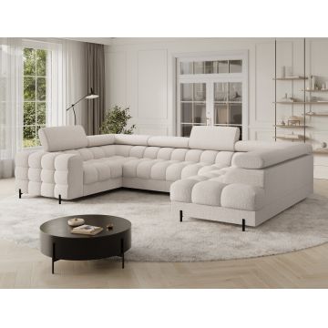 Coltar extensibil dreapta 3 locuri ELTAP, RT-20BAF, Fectory, 346x205x93 cm, lemn/poliester, bej deschis