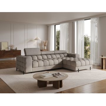 Coltar extensibil dreapta 3 locuri ELTAP, RT-20ROY, Felro, 285x181x93 cm, lemn/poliester, bej