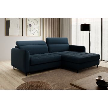 Coltar extensibil dreapta 3 locuri ELTAP, RT-40MAN, Gomsi, 228x165x100 cm, lemn/poliester, albastru inchis