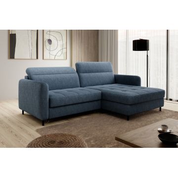 Coltar extensibil dreapta 3 locuri ELTAP, RT-40RAQ, Gomsi, 228x165x100 cm, lemn/poliester, albastru