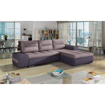 Coltar extensibil dreapta 4 locuri ELTAP, Ov33, Ottavio, 275x180x85 cm, lemn/poliester, roz/mov