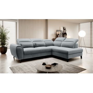 Coltar extensibil dreapta 4 locuri ELTAP, RT-04VE, Noble, 255x201x100 cm, lemn/poliester, gri