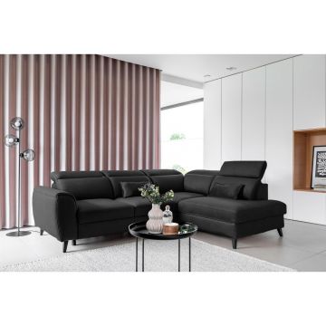 Coltar extensibil dreapta 4 locuri ELTAP, RT-06NU, Noble, 255x201x100 cm, lemn/poliester, gri inchis