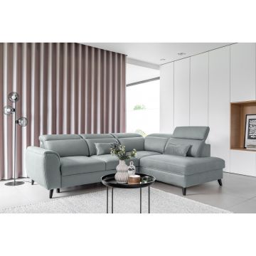 Coltar extensibil dreapta 4 locuri ELTAP, RT-100SAV, Noble, 255x201x100 cm, lemn/poliester, albastru