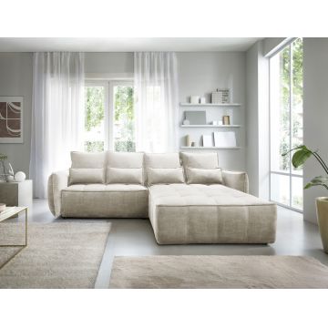 Coltar extensibil dreapta 4 locuri ELTAP, RT-18MAN, Campo, 265x196x88 cm, lemn/poliester, bej