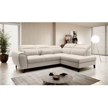 Coltar extensibil dreapta 4 locuri ELTAP, RT-22IN, Noble, 255x201x100 cm, lemn/poliester, bej deschis