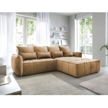 Coltar extensibil dreapta 4 locuri ELTAP, RT-45TOS, Campo, 265x196x88 cm, lemn/poliester, mustar