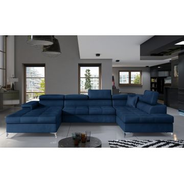 Coltar extensibil dreapta 5 locuri ELTAP, Edr-44, Eduardo, 337x205x88 cm, lemn/poliester, albastru inchis