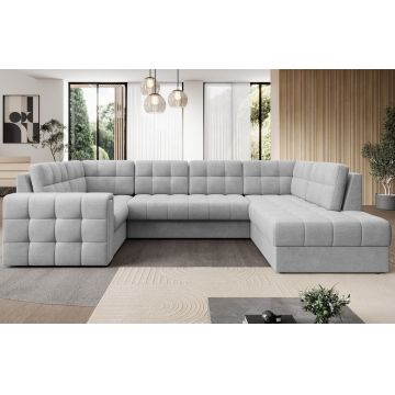 Coltar extensibil dreapta 5 locuri ELTAP, RT-84MO, Blewett, 299x198x82 cm, lemn/poliester, gri deschis