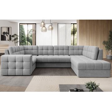 Coltar extensibil dreapta 5 locuri ELTAP, RT-85MO, Blewett, 299x198x82 cm, lemn/poliester, gri deschis