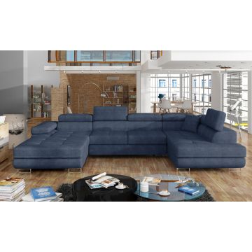 Coltar extensibil dreapta 6 locuri ELTAP, Rod-31, Rodrigo, 345x202x90 cm, lemn/poliester, albastru