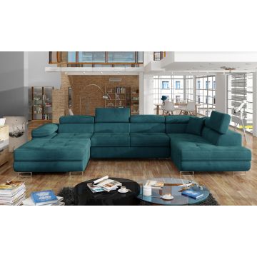 Coltar extensibil dreapta 6 locuri ELTAP, Rod-63, Rodrigo, 345x202x90 cm, lemn/poliester, verde
