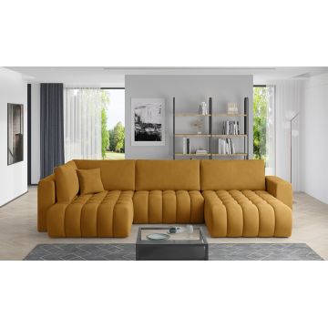 Coltar extensibil dreapta 6 locuri ELTAP, RT-45NU, Bonito, 350x175x92 cm, lemn/poliester, mustar