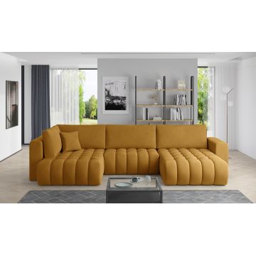 Coltar extensibil dreapta 6 locuri ELTAP, RT-45NU, Bonito, 350x175x92 cm, lemn/poliester, mustar