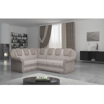 Coltar extensibil stanga 3 locuri ELTAP, LII-003, Lord II, 243x195x112 cm, lemn/poliester, bej deschis/bej