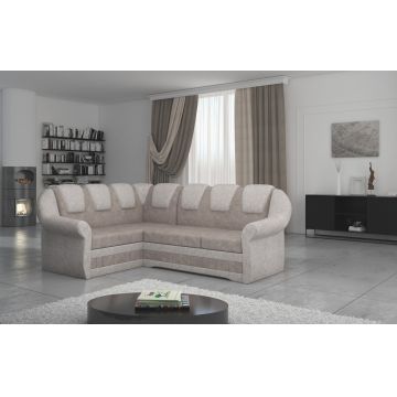 Coltar extensibil stanga 3 locuri ELTAP, LII-004, Lord II, 243x195x112 cm, lemn/poliester, bej/bej deschis
