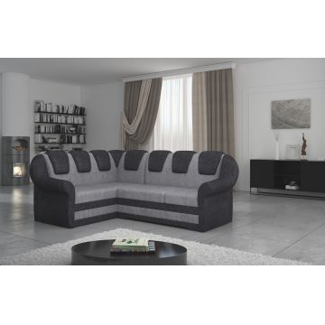 Coltar extensibil stanga 3 locuri ELTAP, LII-005, Lord II, 243x195x112 cm, lemn/poliester, gri deschis/gri inchis
