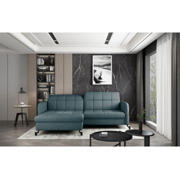 Coltar extensibil stanga 3 locuri ELTAP, Lore-44, Lorelle, 225x160x105 cm, lemn/poliester, albastru