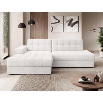 Coltar extensibil stanga 3 locuri ELTAP, LT-01ROY, Blezalt, 240x150x82 cm, lemn/poliester, alb