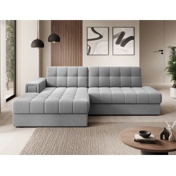 Coltar extensibil stanga 3 locuri ELTAP, LT-04SO, Blezalt, 240x150x82 cm, lemn/poliester, gri deschis