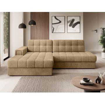 Coltar extensibil stanga 3 locuri ELTAP, LT-09MO, Blezalt, 240x150x82 cm, lemn/poliester, bej inchis