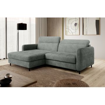 Coltar extensibil stanga 3 locuri ELTAP, LT-100TOU, Gomsi, 228x165x100 cm, lemn/poliester, verde