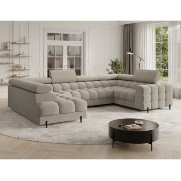 Coltar extensibil stanga 3 locuri ELTAP, LT-18AU, Fectory, 346x205x93 cm, lemn/poliester, bej
