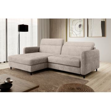 Coltar extensibil stanga 3 locuri ELTAP, LT-18TOU, Gomsi, 228x165x100 cm, lemn/poliester, bej