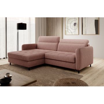 Coltar extensibil stanga 3 locuri ELTAP, LT-24RAQ, Gomsi, 228x165x100 cm, lemn/poliester, somon