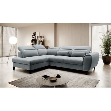 Coltar extensibil stanga 4 locuri ELTAP, LT-04VE, Noble, 255x201x100 cm, lemn/poliester, gri