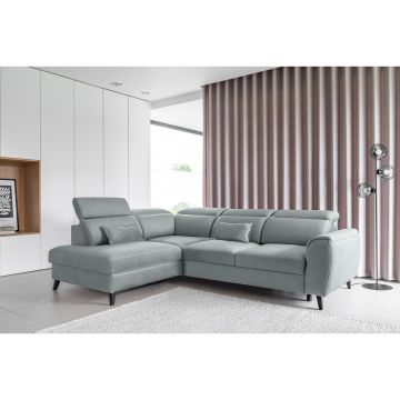 Coltar extensibil stanga 4 locuri ELTAP, LT-100SAV, Noble, 255x201x100 cm, lemn/poliester, albastru