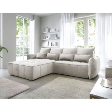 Coltar extensibil stanga 4 locuri ELTAP, LT-18MAN, Campo, 265x196x88 cm, lemn/poliester, bej
