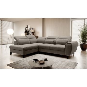 Coltar extensibil stanga 4 locuri ELTAP, LT-18VER, Noble, 255x201x100 cm, lemn/poliester, bej inchis