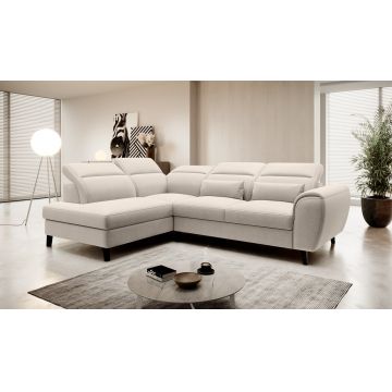 Coltar extensibil stanga 4 locuri ELTAP, LT-22IN, Noble, 255x201x100 cm, lemn/poliester, bej deschis