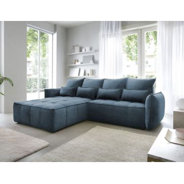 Coltar extensibil stanga 4 locuri ELTAP, LT-40MAN, Campo, 265x196x88 cm, lemn/poliester, albastru inchis