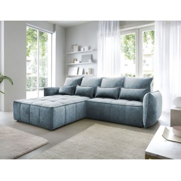 Coltar extensibil stanga 4 locuri ELTAP, LT-40TOS, Campo, 265x196x88 cm, lemn/poliester, albastru