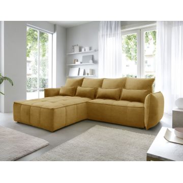 Coltar extensibil stanga 4 locuri ELTAP, LT-45MAN, Campo, 265x196x88 cm, lemn/poliester, mustar
