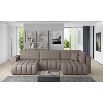 Coltar extensibil stanga 6 locuri ELTAP, LT-07SA, Bonito, 350x175x92 cm, lemn/poliester, bej