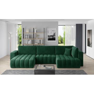 Coltar extensibil stanga 6 locuri ELTAP, LT-35LU, Bonito, 350x175x92 cm, lemn/poliester, verde inchis