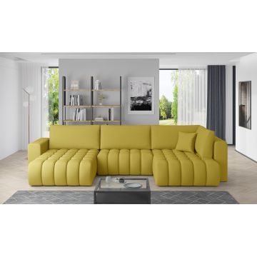 Coltar extensibil stanga 6 locuri ELTAP, LT-45SA, Bonito, 350x175x92 cm, lemn/poliester, galben