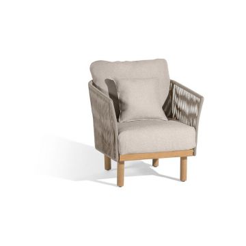 Fotoliu de grădină taupe din lemn masiv/din metal Newport – Diphano