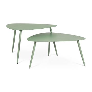 Măsuțe de cafea pentru exterior 2 buc. din oțel 73,5x77,5 cm Yvonne – Bizzotto
