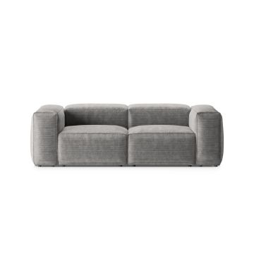 Canapea 2 locuri, Bergamo, Cosmopolitan Design, 224x108x70 cm, catifea chenille raiata, gri deschis