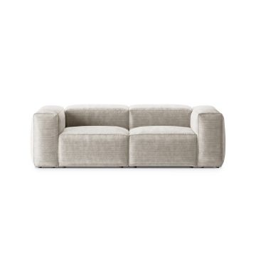 Canapea 2 locuri, Bergamo, Cosmopolitan Design, 224x108x70 cm, catifea chenille raiata, ivoriu