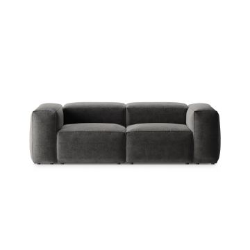 Canapea 2 locuri, Bergamo, Cosmopolitan Design, 224x108x70 cm, tesatura structurata, grafit