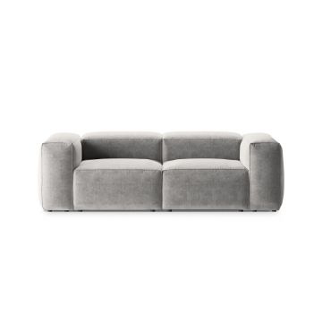 Canapea 2 locuri, Bergamo, Cosmopolitan Design, 224x108x70 cm, tesatura structurata, gri deschis